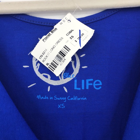 β¨HPβ¨ Blue Life High Low Maxi Midi Cut Out Wrap Dress XS - Picture 5 of 9